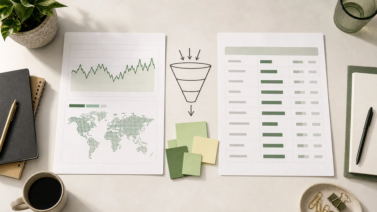 Editorial comparison of a relative interest chart and a keyword planning table