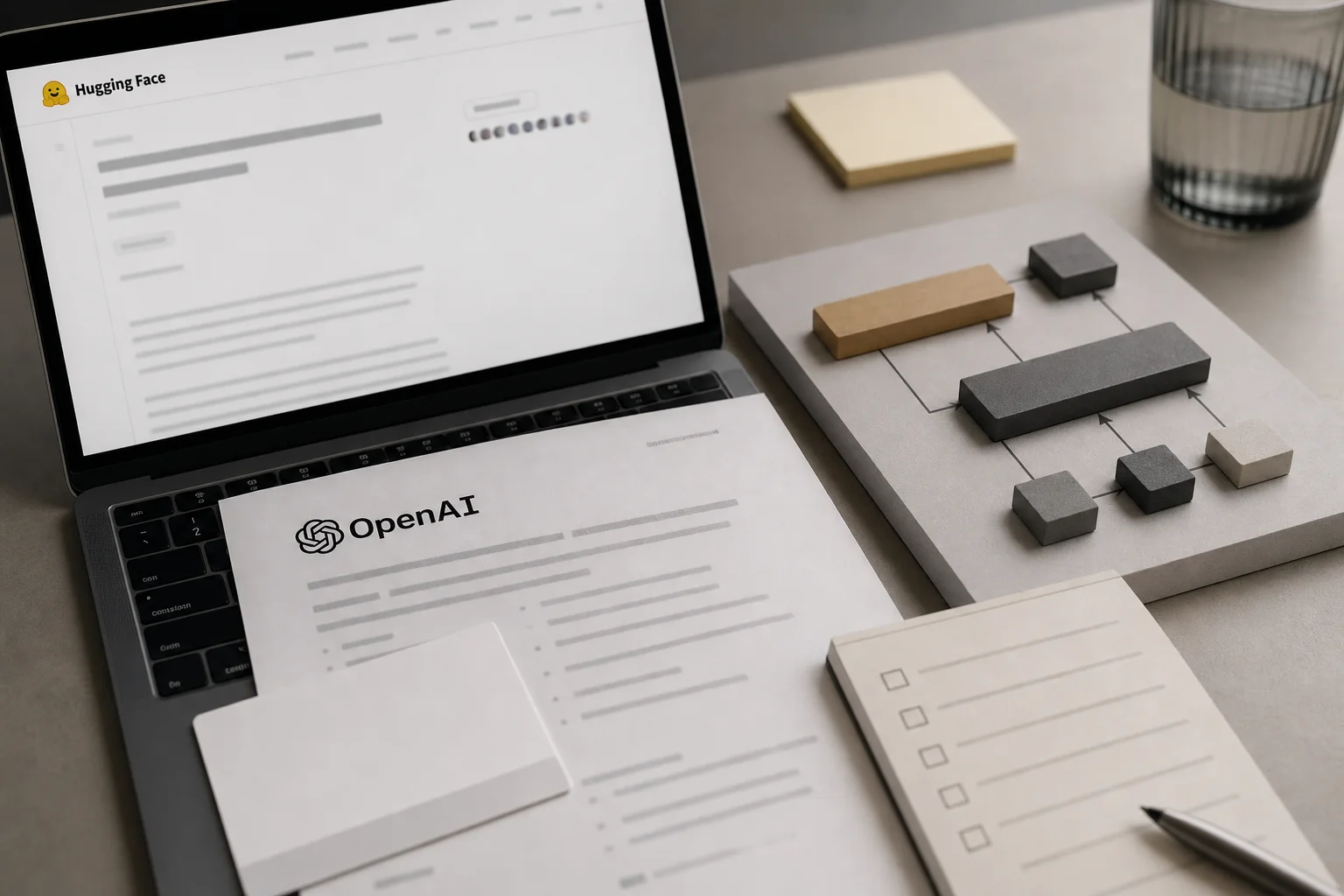 OpenAI and Hugging Face references beside a blank security containment checklist