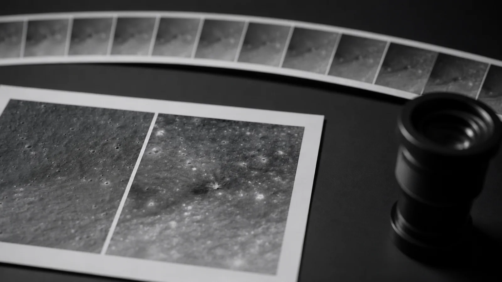 NASA and KARI Danuri lunar impact imagery sits with an unlabeled tracking strip for the Falcon 9 crash.