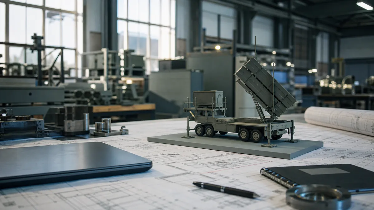 A generic air-defense system model on engineering plans in a defense workshop