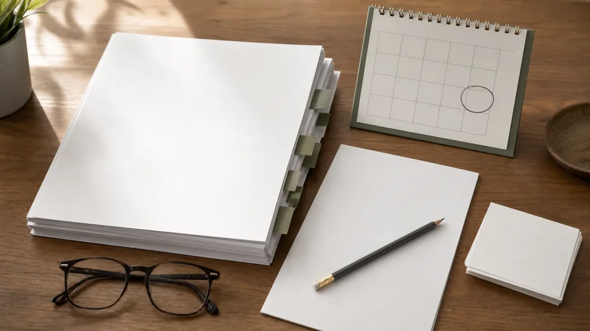 Mortgage papers, a public-comment draft and a circled calendar deadline arranged on a desk.