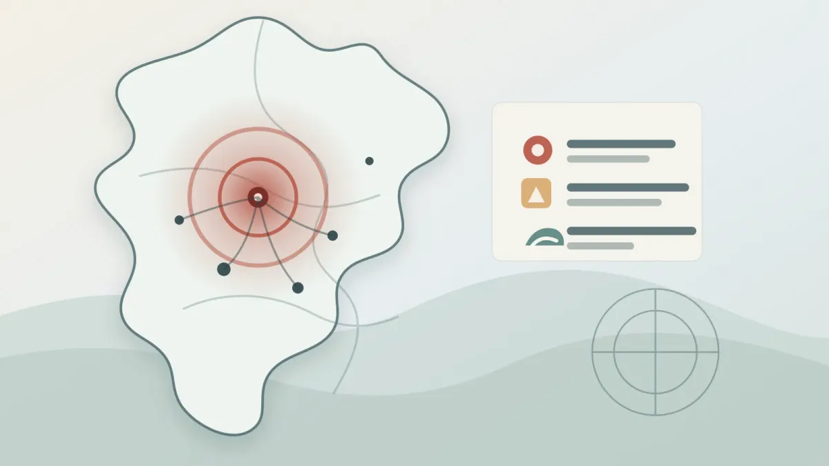 Locator-style editorial image showing western Colombia and earthquake-impact symbols around San Jose del Palmar