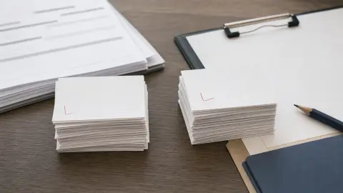 A congressional vote record and marked tally sheets arranged on a desk to show a narrow war-powers vote