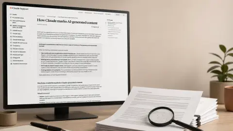 Official Claude Support watermarking guidance shown as part of a document review workflow.